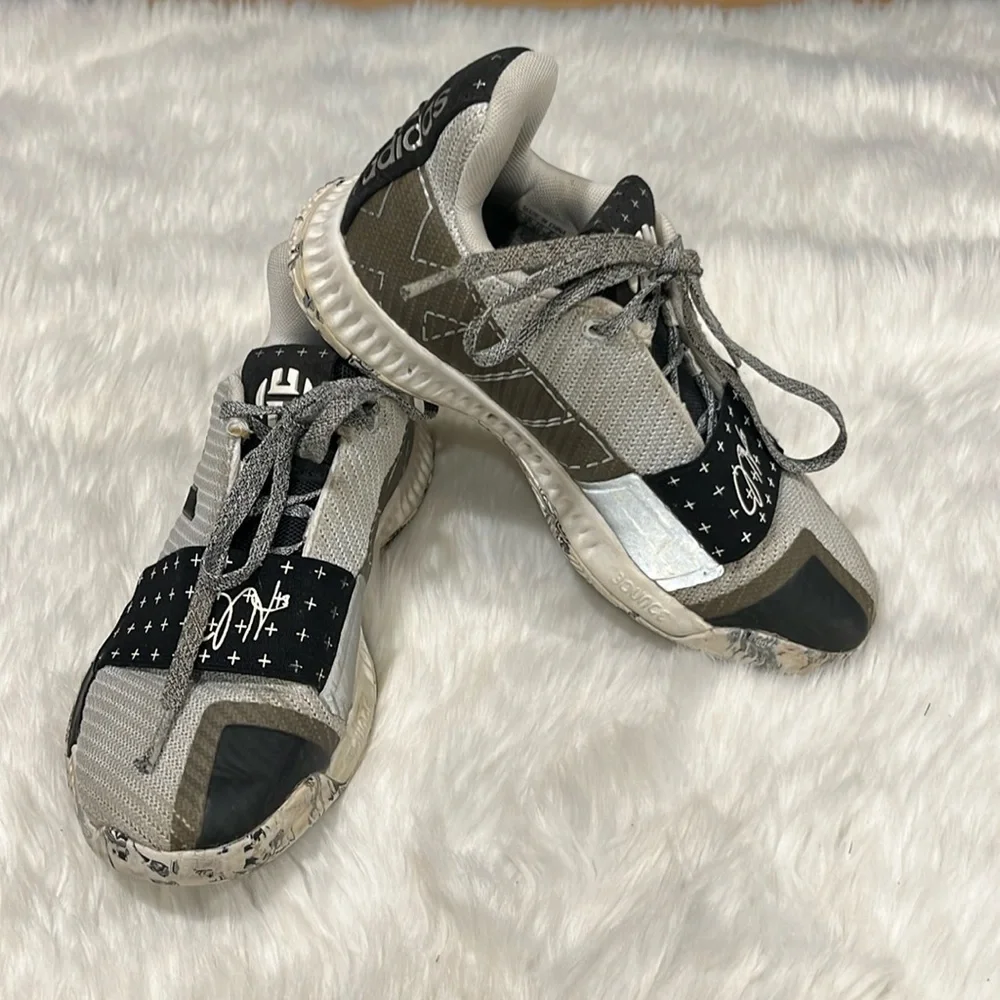 Adidas Harden Volume 3 Supernova Sneakers Kids Gray Black Size 3 1/2